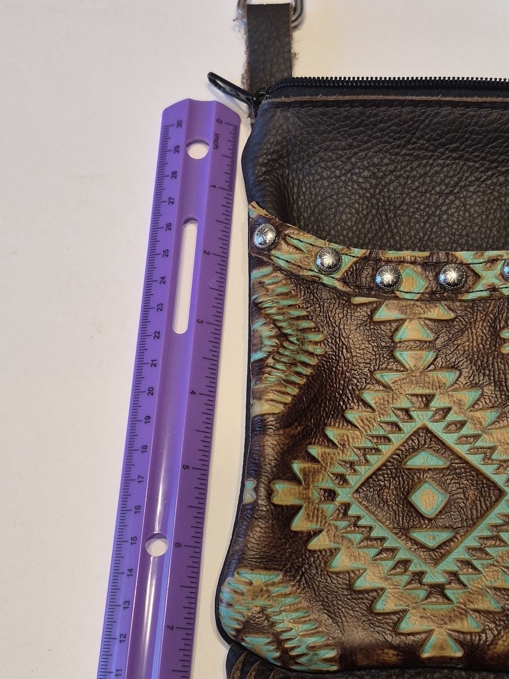 Custom Made/One Of A Kind Style Leather Fringed Hip Clip/ Crossbody Bag - Picture 8 of 10